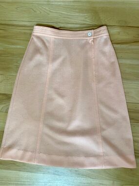 Vintage Skirt Bodin Knits Midi Skirt Coquette in Peach Sm